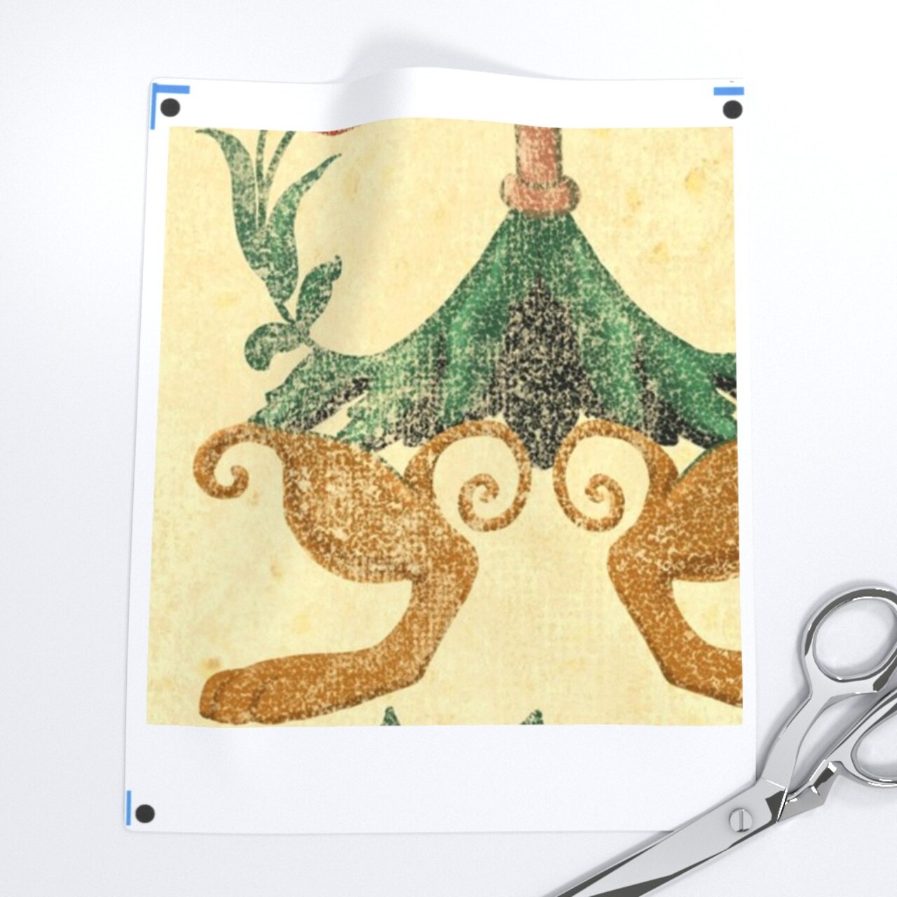 Yellow Floral Wallpaper Home Decor Large Scale Italian Renaissance Terra Cotta Italy Villa Frescoes Vase Custom Pre-pasted Wallpaper by Spoonflower Pre-Pasted Wallpaper 2FT Wide